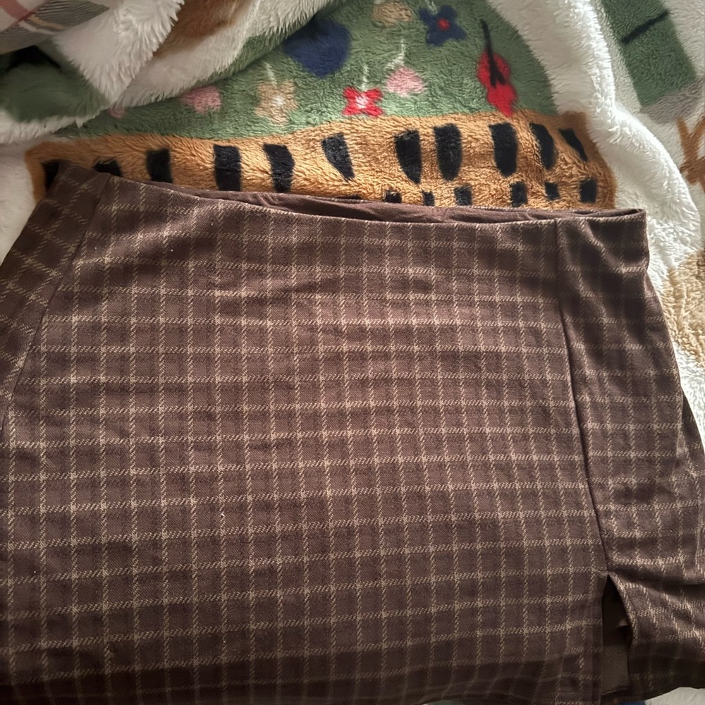 American Eagle Outfitters Brown Plaid Pencil Skirt